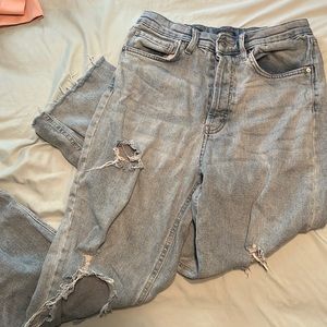 High rise straight jeans